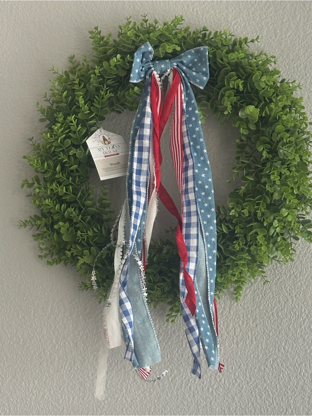 My Texas House Boxwood Wreath with Bow - Picture 6 of 8